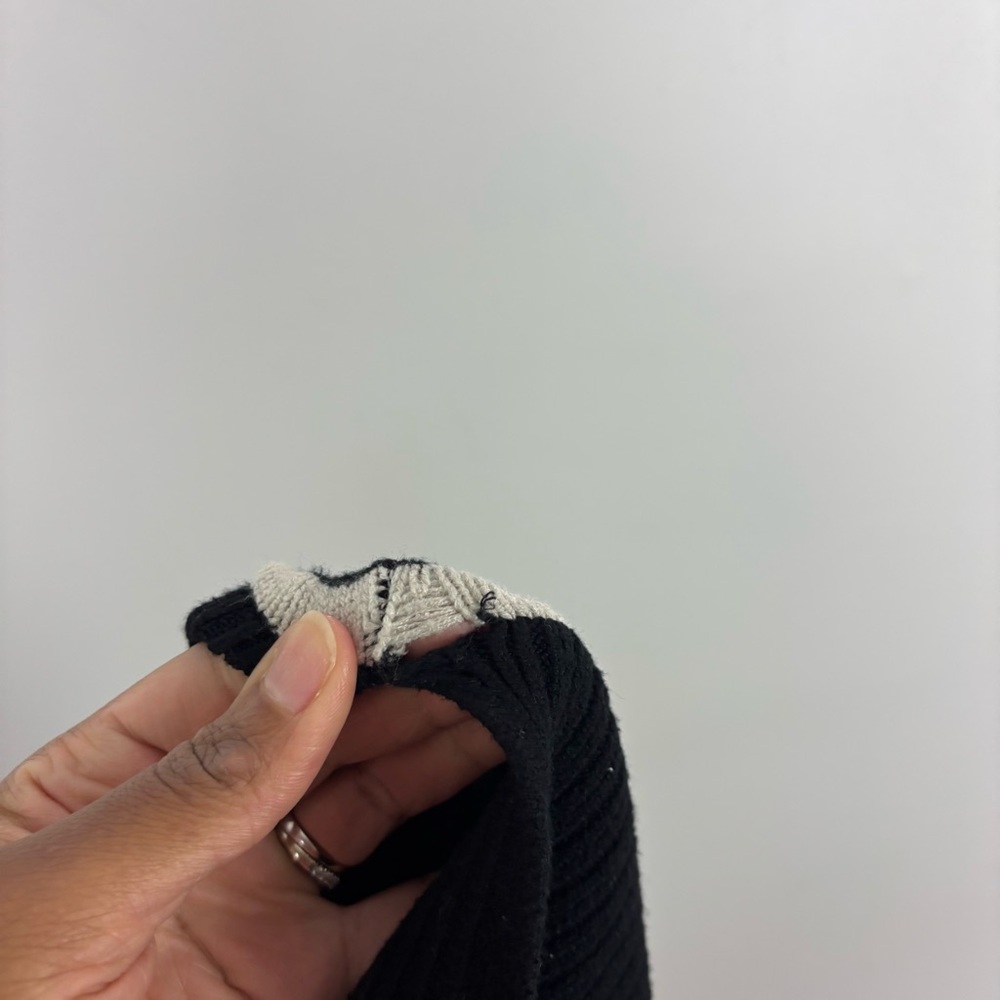 Zara Black & White Quarter Zip Pullover Sweater Size Medium - Picture 11 of 13